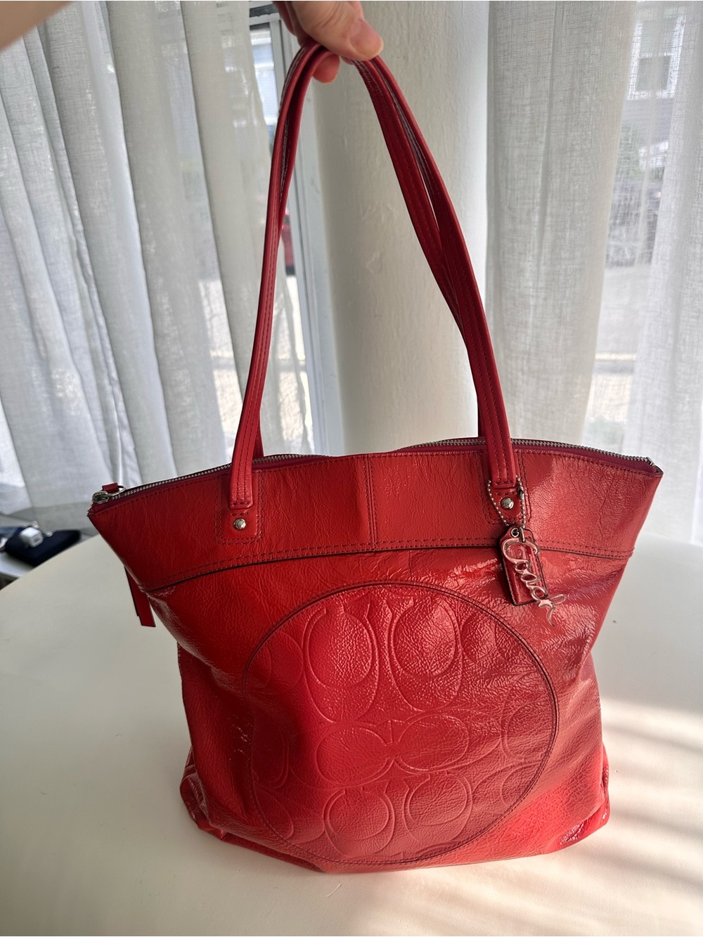 Pink Patent Coach Tote Y2K